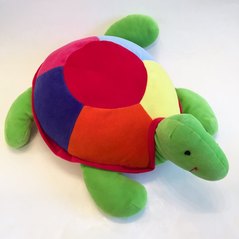 Vintage Rainbow Shell Plush Turtle (RARE)